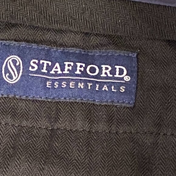 STAFFORD Classic Fit Dark Gray Men's Cuffed Dress Pants Slacks Size 42x30 - Picture 5 of 7